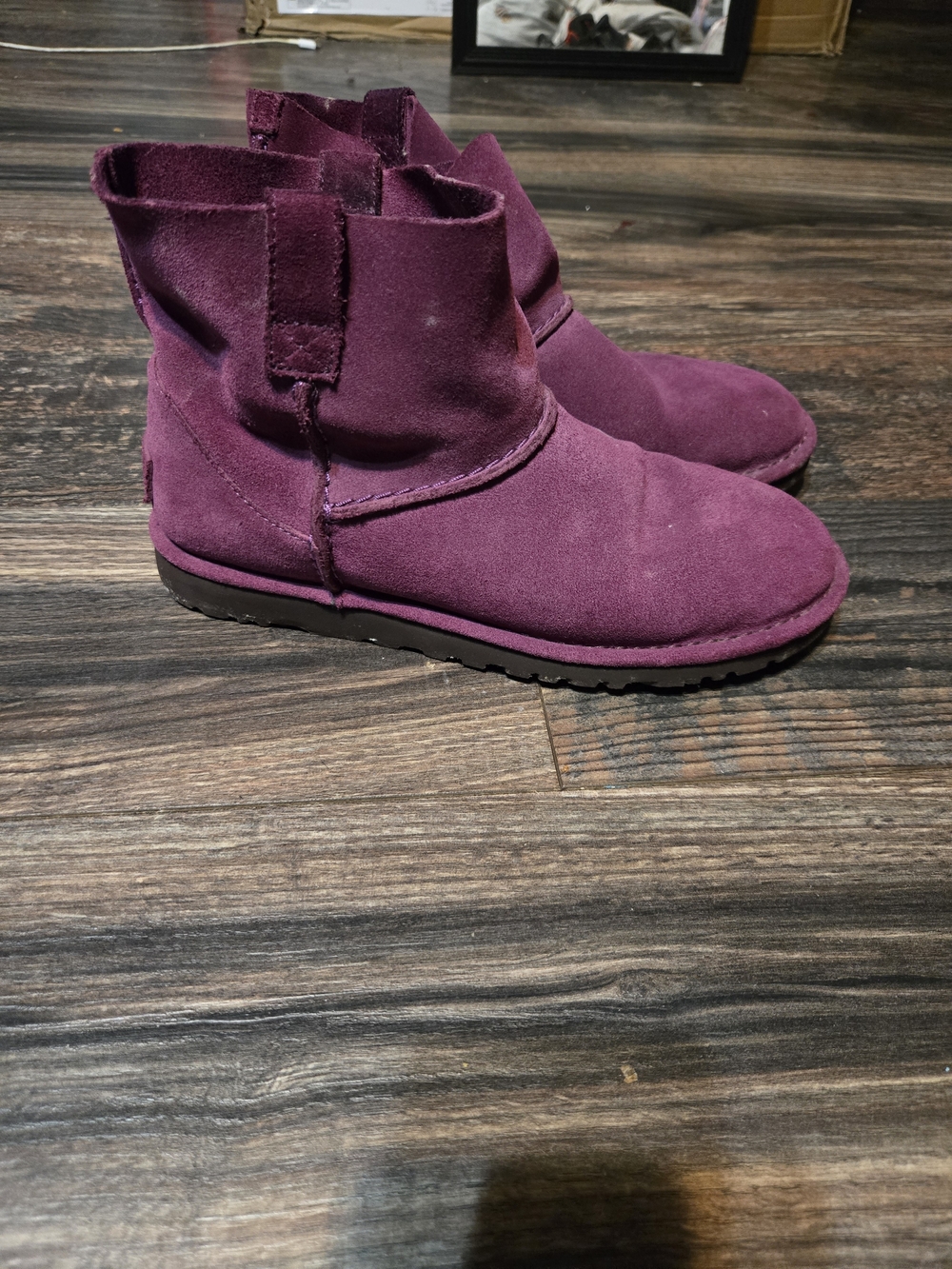 UGG Plum Suede Ankle Boots